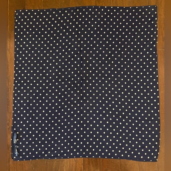 Vintage Polo Ralph Lauren Polka Dot Silk Scarf Square Navy Neck Tie USA 90s Y2k - Picture 9 of 10